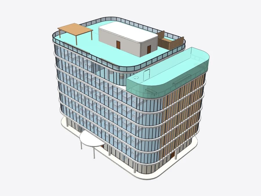 Office building, 7 storeys the AIBIMTool agent built