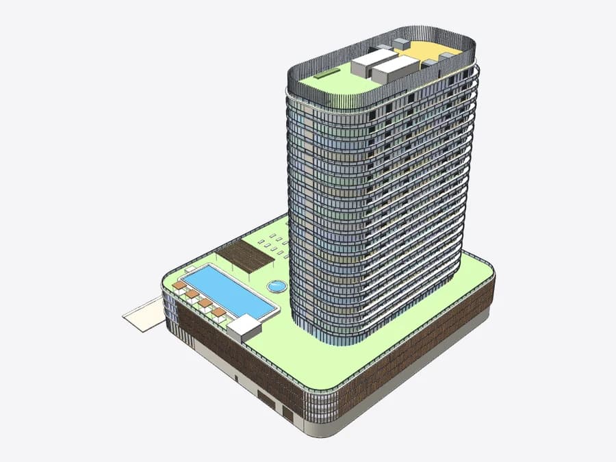 Residential tower, 25 storeys the AIBIMTool agent built