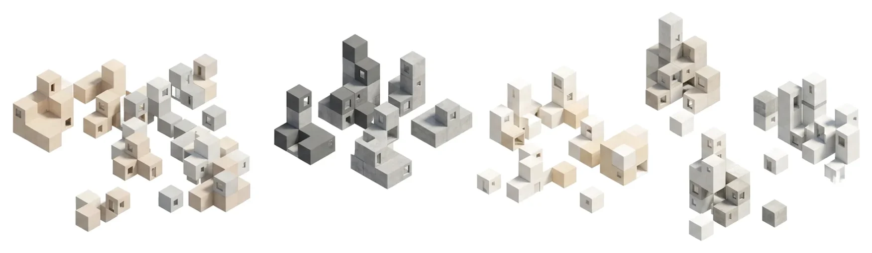 Rooms grouped into departments as blocks