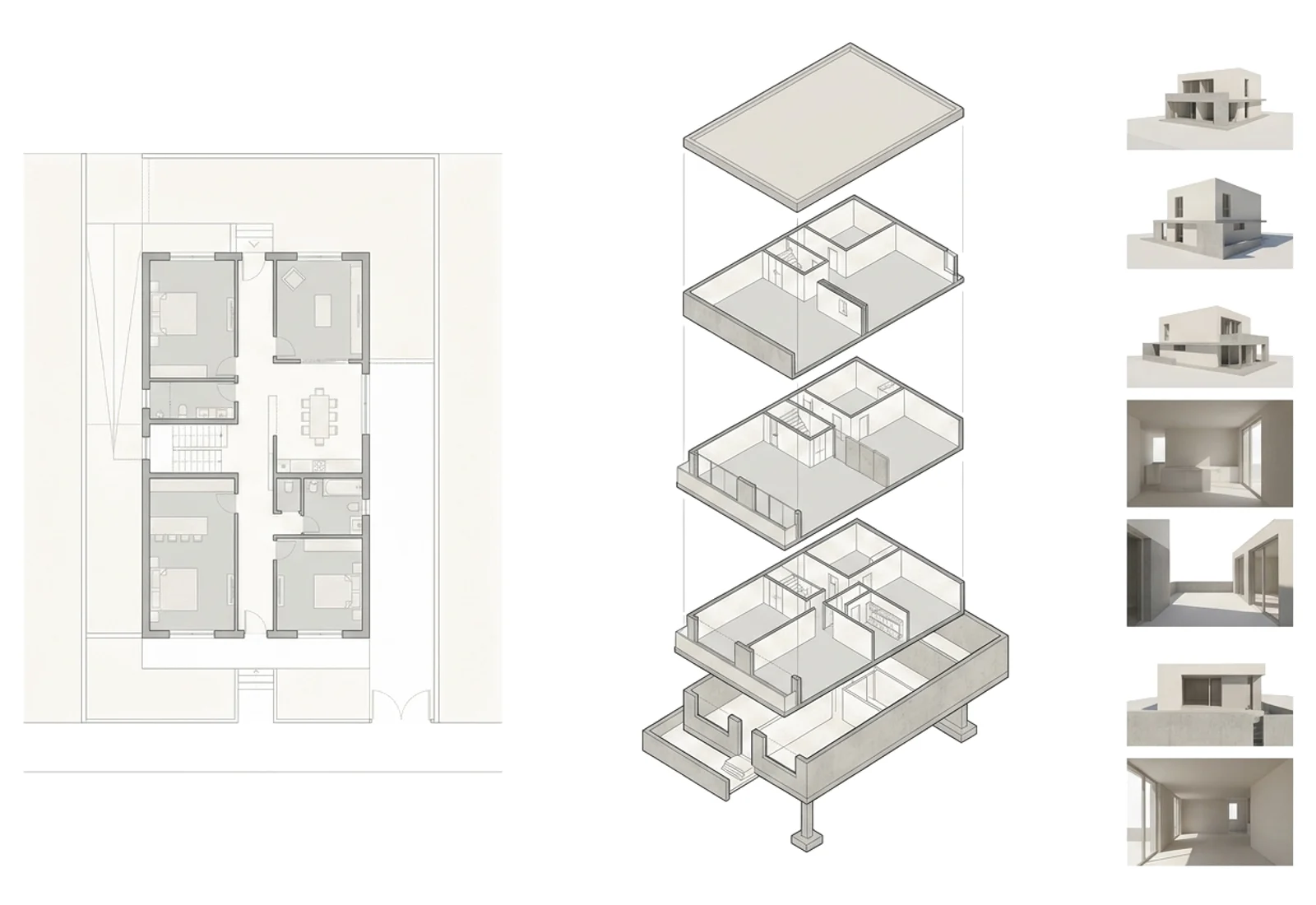 Board with plan and axonometric