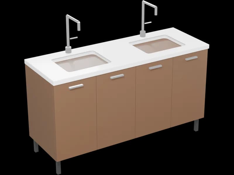 Double Vanity 60″, free 3D model for Revit