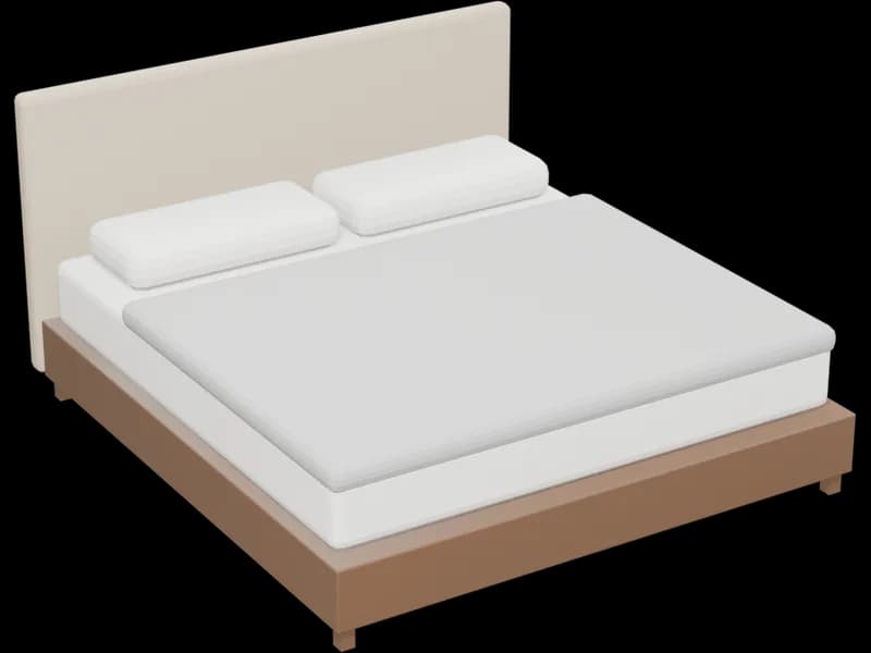 King Bed with Upholstered Headboard, free 3D model for Revit